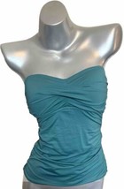 Anne Cole Twist Front Bandeau Tankini Swimsuit Top Size Small Emerald Green - £23.35 GBP