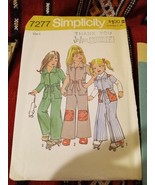 Vtg 1975 Simplicity Pattern 7277 Child Jumpsuit Sz 6 Cut&amp;Complete - £5.72 GBP