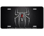 Bony Black Widow Spider Art on Mesh FLAT Aluminum Novelty Auto License T... - $16.19