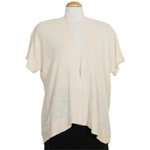 EILEEN FISHER Alabaster Light Organic Linen Angled Front Cardigan XL - $109.99