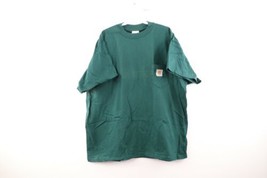 NOS Vtg 90s Carhartt Mens 2XL Spell Out Pocket T-Shirt Hunter Green Cotton USA - $54.40