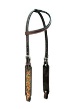 Horse Horse Western Tack Floral Tooled Leather One Ear Headstall Show Br... - $48.50