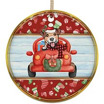 hdhshop24 Funny Jack Russell Terrier Dog Ride Car Ornament Gift Pine Tre... - £15.53 GBP