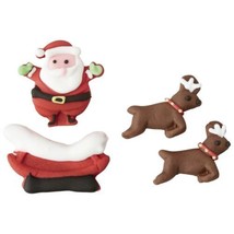 Gingerbread House Santa Reindeer Sleigh Candy Icing 4 Pc Decorations Wilton Chri - $3.79