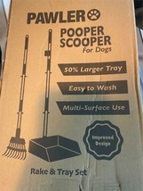 PAWLER Pooper Scooper for Dogs 50% Larger Tray Easy to wash Rake &amp; Tray Set - £25.91 GBP