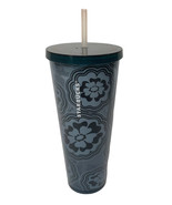 Starbucks 2018 24 Oz Cold Tumbler Cup Blue Wave Tropical Floral Abstract... - $617.14 MXN