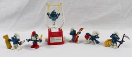 VINTAGE 1981 Helm Smurf Figure Lot w/ Trapeze - £38.78 GBP