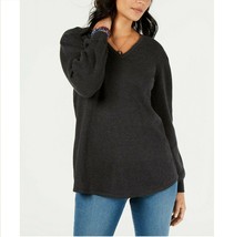 Style &amp; Co Womens Size L Petite Black Textured Long Sleeve Pullover Sweater NEW - £13.69 GBP