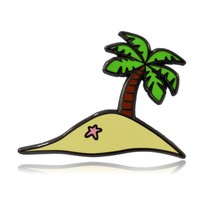 Deserted Island Palm Tree Hard Enamel Pin - £7.85 GBP