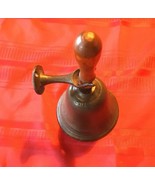 Vintage Antique 10&quot; Cast Iron Wooden Handle School Bell Clapper w/Wall H... - €38,92 EUR