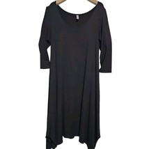 F.H. Clothing Co Womens Large Black Midi Length Handkerchief Hem Dress - $34.91