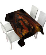 Scary Fantasy Art Volcano Fireball Dragon Tablecloth - $51.98 CAD+