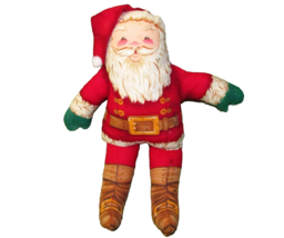 Vintage Cloth Santa Claus Plush Doll 13&quot; Stuffed Christmas Holiday Toy Decor - £12.78 GBP