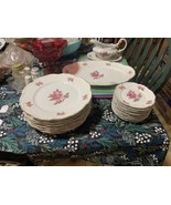 21p Corsage Forest Bavaria Germany Pink Rose Dinner Platter/Gravy/B&amp;B/Di... - $3,273.75 MXN