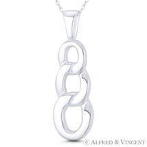 Triple Oval Loop Ladder Charm 41x14mm Statement Pendant in .925 Sterling Silver - £17.75 GBP+