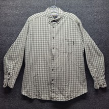 Woolrich Shirt Mens Sz L Beige Plaid Flannel Long Sleeve Button Down READ** - £18.56 GBP