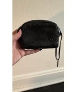 wanderers travel co. black leather zip top pouch wristlet wallet - $19.11 CAD