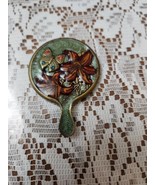Vintage Jay Strongwater Signed Butterfly Flower Enamel Miniature Mirror ... - $46.86 CAD