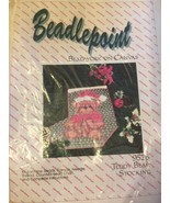 Teddy Bear 10” COUNTED SEED BEAD Canvas HOLIDAY STOCKING Kit New Sealed - £19.45 GBP