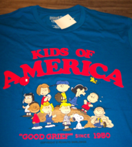 Peanuts SNOOPY Charlie Brown Baseball Kids Of America T-Shirt MENS MEDIU... - $19.80