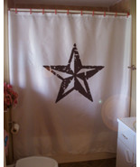 Printed Shower Curtain lone star symbol five point Texas rough republic - £71.94 GBP