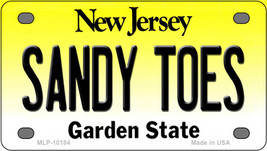 Sandy Toes New Jersey Novelty Mini Metal License Plate Tag - £11.23 GBP