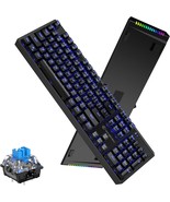 Mechanical Gaming Keyboard, Blue LED Backlit RGB Wired USB Keyboard with... - £45.67 GBP