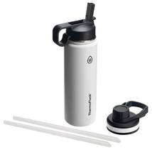 Double Wall Vacuum Stainless Steel Insulated Water Bottle With Two Lids,... - £35.95 GBP
