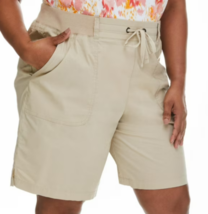 Penmans Plus Women&#39;s Side Slit Bermuda Shorts Beige 3X NWT - $14.99