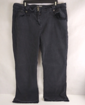 Vintage Route 66 Double Button Midnight Black Bootcut Jeans Plus Size 20W - £15.49 GBP