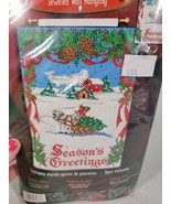 Bucilla Felt Jeweled Wall Hanging Season Greetings 16x24 by Bonnie Smith... - $21.25