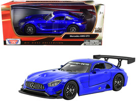 Mercedes AMG GT3 Bright Blue 1/24 Diecast Model Car by Motormax - £32.58 GBP