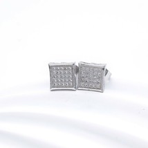 Silver Layered Real Gold Filled Men&#39;s Stud earring Micro pave - €10,12 EUR