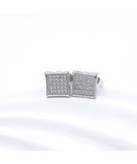 Silver Layered Real Gold Filled Men&#39;s Stud earring Micro pave - $224.28 MXN