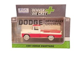 Denver Diecast 1957 Red &amp; White Dodge Sweptside Truck 1/48 Scale - £11.72 GBP