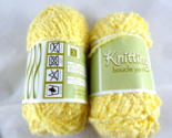 Knitting Boucle Yarn Yellow 50 Grams each 98% Acrylic, 2% Polyester Pair - $9.89