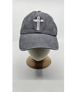 Gray Cross Christian Faith Jesus Adjustable Strapback Hat Cap - €25,45 EUR