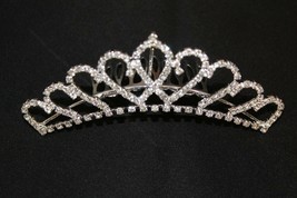 Crystal Bridal Jewelry Rhinestone Wedding Crown Hair Comb Princess Tiara - £13.38 GBP