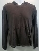 F6) Buffalo David Bitton Long Sleeve Henley Cotton Hoodie Shirt Men Small - $14.84
