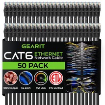 GearIT Cat 6 Ethernet Cable 1 ft (50-Pack) - Cat6 Patch Cable, Cat 6 Patch Cable - £98.63 GBP