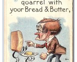 &quot;Never&quot; Series No. 39 Quarrel With Your Bread and Butter Comic DB Postca... - £6.18 GBP