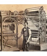 Rotary Printing Press 1876 Worlds Fair Centennial Expo Victorian Woodcut... - €86,24 EUR