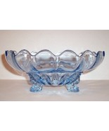 New Martinsville Blue Janice 10 1/4&quot; Cupped 3 Toed Bowl  - £63.30 GBP