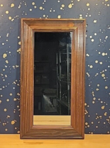 Vintage Skinny Wood Framed Mirror Wall Decor Accent 19.5” x 10.5” horiz or vert - £19.92 GBP