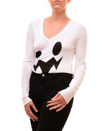 WILDFOX Womens Bodysuit Halloween Couture Boo Kelly White Size S  - £28.99 GBP