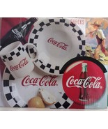 New Coca-Cola Race Day Checkerboard 12 Pc Dinnerware  Set Vintage 1996 - $983.97 MXN