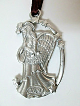 Longaberger Christmas Tree Ornament ANGEL OF HOPE  Pewter Metal  EUC 1998 - $12.00