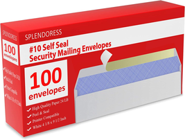100 Mailing Envelopes, Self Seal Letter Size, Number #10 White Windowles... - $14.97