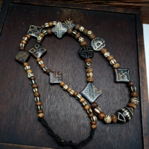 Collana lunga antica birmana birmana Pumtek Pyu Beads dell&#39;Asia meridionale - $3,486.04 MXN