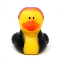 Motorcycle Biker Rubber Duck 2&quot; Black Leather Jacket Ponytail Ducky Squirter - £6.61 GBP